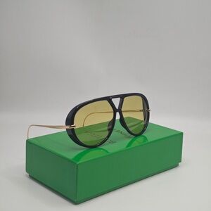 Bottega Veneta Black and Gold Sunglasses